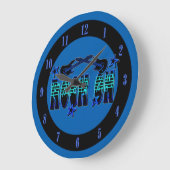 Blue Logo Rock On Guitars & Stars Wall Clock ラージ壁時計 (傾斜)