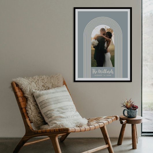 Blue Lombard Lines Arch Custom Photo Art Print ポスター