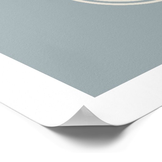 Blue Lombard Wavy Lines Modern Minimal Art Print ポスター (角)