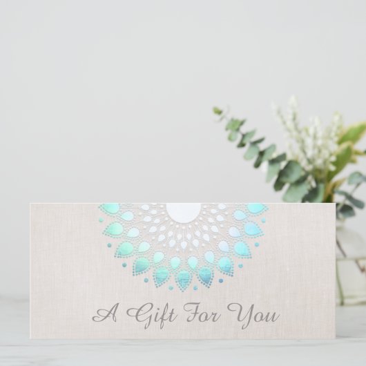 Blue Lotus健康とウェルネスのギフト証明書 (スタンド正面)