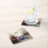 Blue Lotus Emerging from Muddy Waters (Vietnamese) スクエアペーパーコースター (インサイチュ)