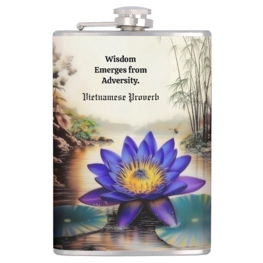 Blue Lotus Emerging from Muddy Waters (Vietnamese) フラスク (正面)