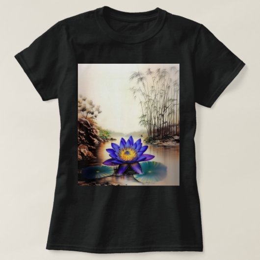 Blue Lotus Emerging from Muddy Waters (Vietnamese) Tシャツ (デザイン正面)