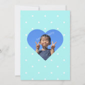 Blue Loveハート3rdバースデーフォト 招待状 (裏面)