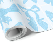 Blue Love bow Paper ラッピングペーパー (ロールコーナー)