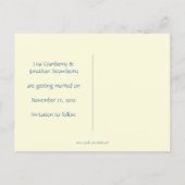 Blue Lovebirdとハートの保存日 案内ポストカード (裏面)