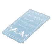 Blue Lovebirdフローラ日付磁石を保存 マグネット (左側)