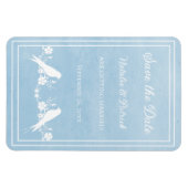 Blue Lovebirdフローラ日付磁石を保存 マグネット (横)