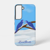 Blue LoveBirds Phoneケース Samsung Galaxyケース (裏面)
