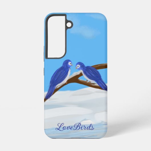 Blue LoveBirds Phoneケース Samsung Galaxyケース (裏面)