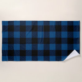 Blue Lumberjack Plaid ビーチタオル