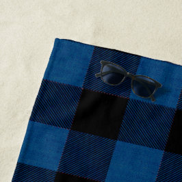 Blue Lumberjack Plaid ビーチタオル