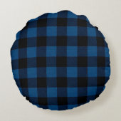 Blue Lumberjack Plaid ラウンドクッション (裏面)