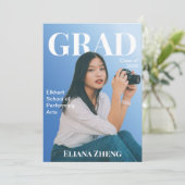 Blue Magazine Graduation Announcement Card 招待状 (スタンド正面)