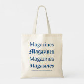 Blue Magazines Tote Bag, Trendy Fashion Tote Bag トートバッグ (裏面)