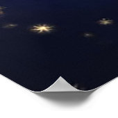 Blue Magical Horse Under Starry Night Sky ポスター (角)
