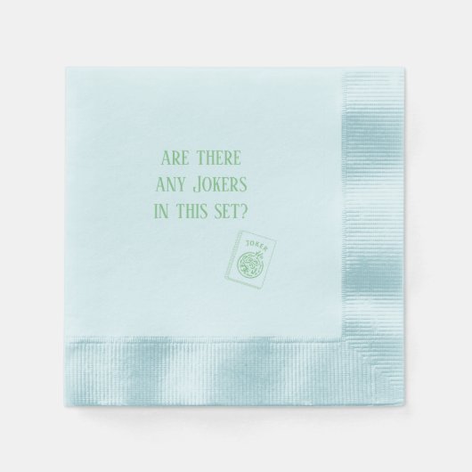 Blue Mah Jogg Napkins、Jokers、Mah Jong 縁ありカクテルナプキン (正面)