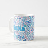 Blue Mama Boho Floral Pattern Mother's Day コーヒーマグカップ (正面左)