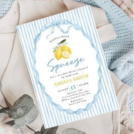 Blue Mama's main Squeeze Lemon Baby Shower 招待状