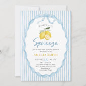 Blue Mama's main Squeeze Lemon Baby Shower 招待状 (正面)
