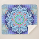 Blue Mándala シェルパブランケット (正面(横))