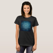 Blue Mandala Divine Illustration Unique Luck Women Tシャツ (正面フル)
