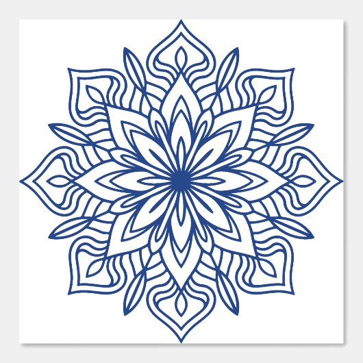 blue mandala geometric seamless pattern decorative 壁紙 (正面)