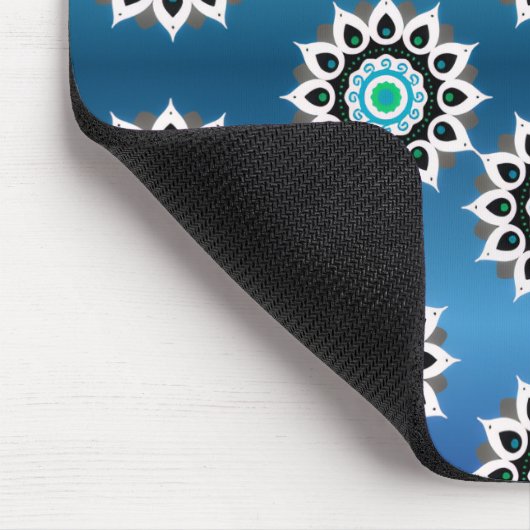 Blue Mandala Pattern Mousepad マウスパッド (コーナー)