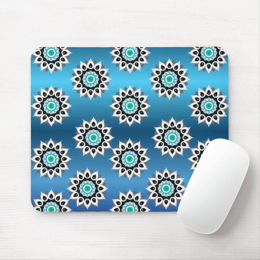 Blue Mandala Pattern Mousepad マウスパッド (マウス)