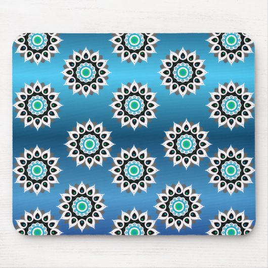 Blue Mandala Pattern Mousepad マウスパッド (正面)