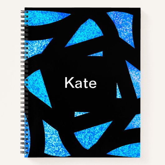Blue Mandala Sparkles ノートブック (正面)