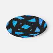 Blue Mandala Sparkles ペーパープレート (アングル)