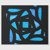 Blue Mandala Sparkles ラッピングペーパー (フラット)