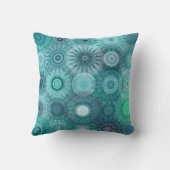 Blue Mandalas Abstract Ornate Pattern クッション (裏面)