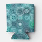 Blue Mandalas Abstract Ornate Pattern 缶クーラー (裏面)