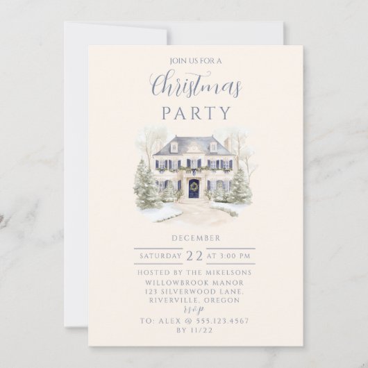 Blue Manor Christmas 招待状 (正面)