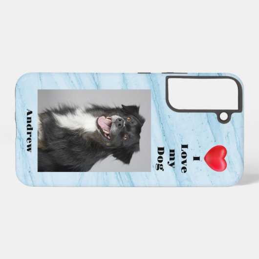 Blue Marbleの愛犬の写真と名前 Samsung Galaxyケース (裏面横)