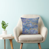 Blue Marble金ゴールド抽象芸術テクスチャ クッション (椅子)