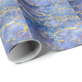 Blue Marble金ゴールド抽象芸術テクスチャ ラッピングペーパー (ロールコーナー)