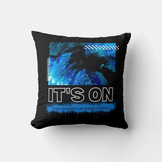 Blue Marble Abstract Acrylic Street Graphic クッション (正面)