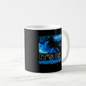 Blue Marble Abstract Acrylic Street Graphic コーヒーマグカップ (正面右)