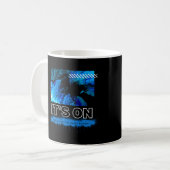 Blue Marble Abstract Acrylic Street Graphic コーヒーマグカップ (正面左)