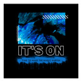 Blue Marble Abstract Acrylic Street Graphic ポスター (正面)