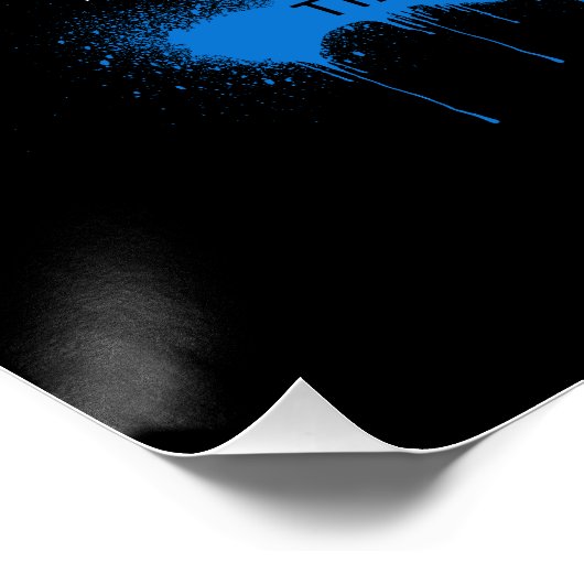 Blue Marble Abstract Acrylic Street Graphic ポスター (コーナー)