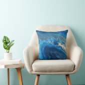 Blue Marble Agateテクスチャ流体アート クッション (椅子)