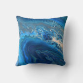 Blue Marble Agateテクスチャ流体アート クッション (裏面)