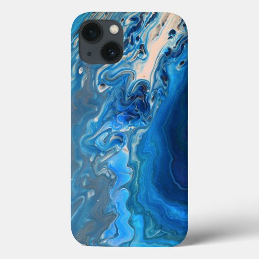 Blue Marble Agateテクスチャ流体アート Case-Mate iPhoneケース (裏面)
