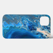 Blue Marble Agateテクスチャ流体アート Case-Mate iPhoneケース (裏面 (横))