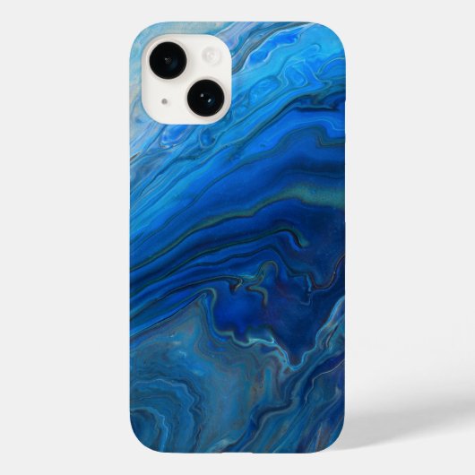 Blue Marble Agateテクスチャ流体アート Case-Mate iPhoneケース (裏面)