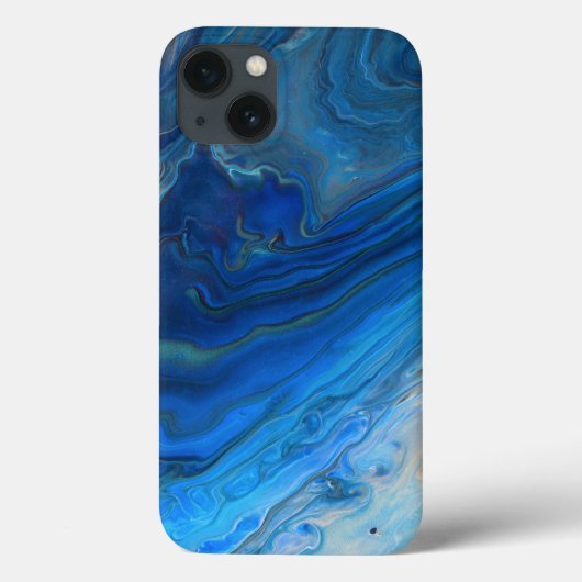 Blue Marble Agateテクスチャ流体アート Case-Mate iPhoneケース (裏面)